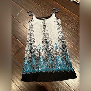 Blue grey black slip dress